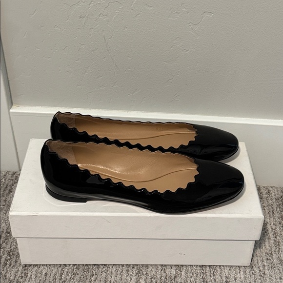 CHLOE Black Scalloped Ballet Flats _ New In Box - Picture 8 of 8